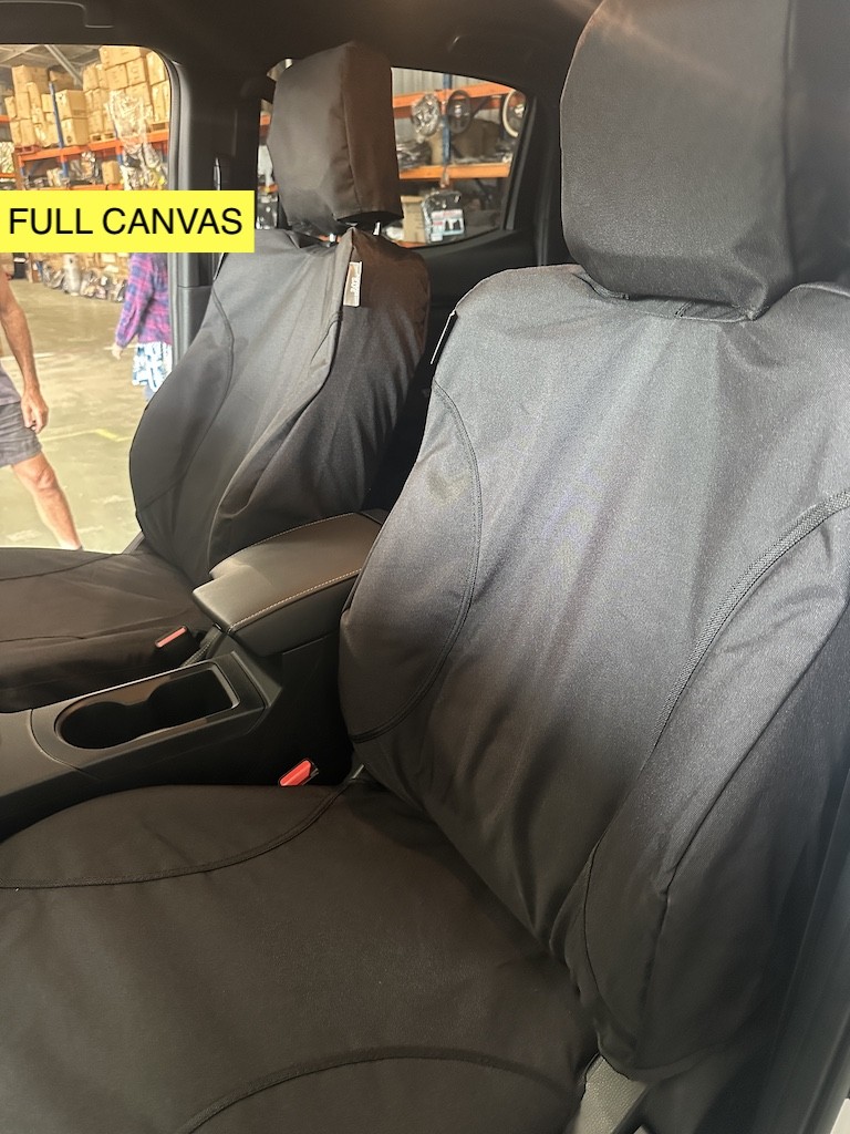 Poly Canvas seat covers fitted to a Toyota Hilux