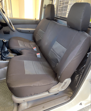 Waterproof Jacquard seat covers fitted to a Nissan Navara