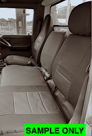 Mitsubishi Fuso Canter Waterproof Jacquard seat covers Waterproof Jacquard seat covers fitted to a Mitsubishi Fuso Canter