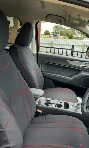 Neoprene seat covers fitted to a Kia Picanto