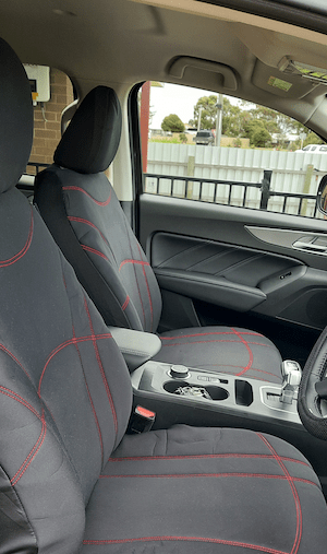 Neoprene seat covers fitted to a Kia Picanto