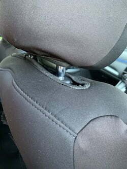 Neoprene seat covers fitted to a Kia Picanto