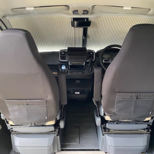 Seat covers fitted to a Fiat Ducato
