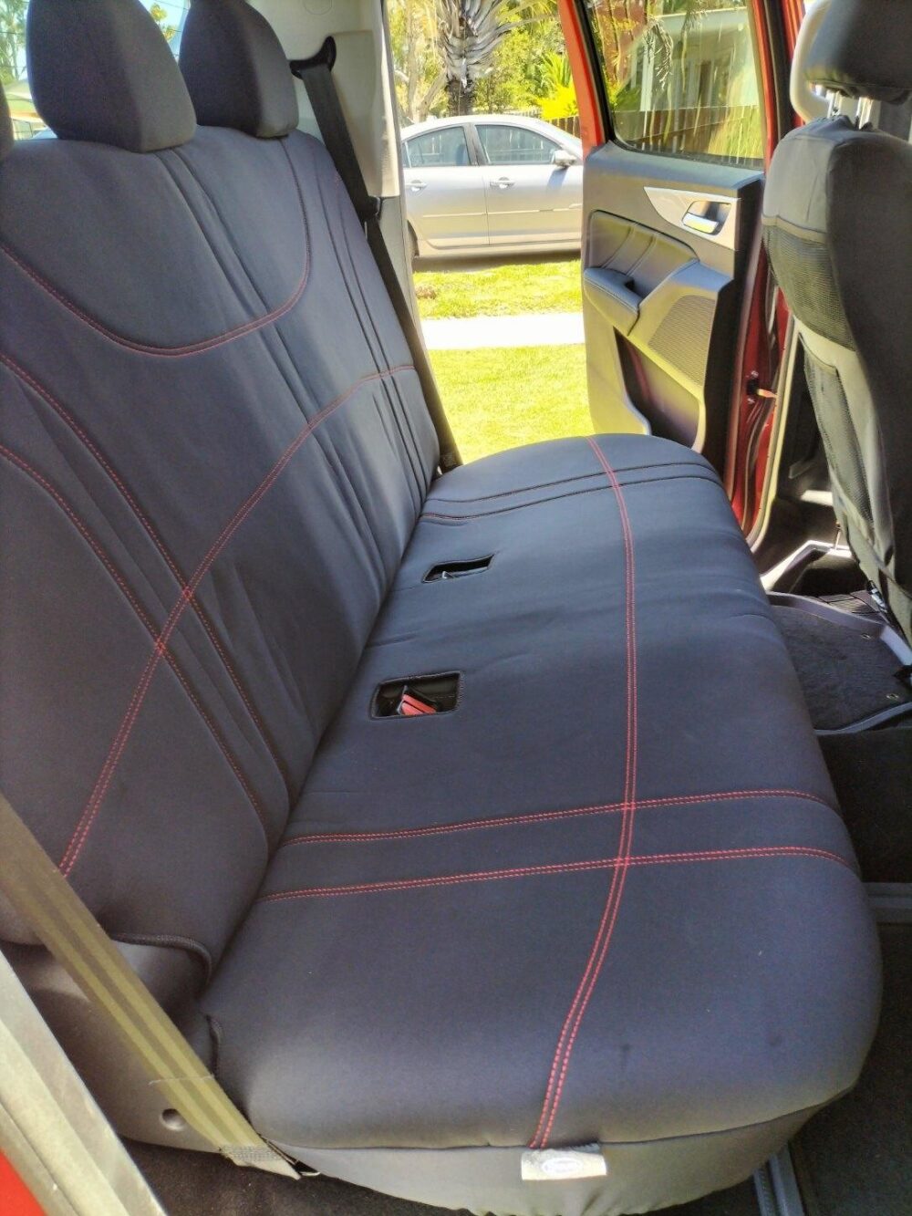 Neoprene seat covers fitted to a Kia Picanto
