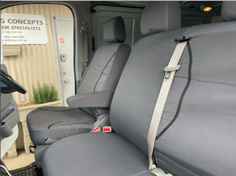Poly Canvas seat covers fitted to a Mercedes Sprinter