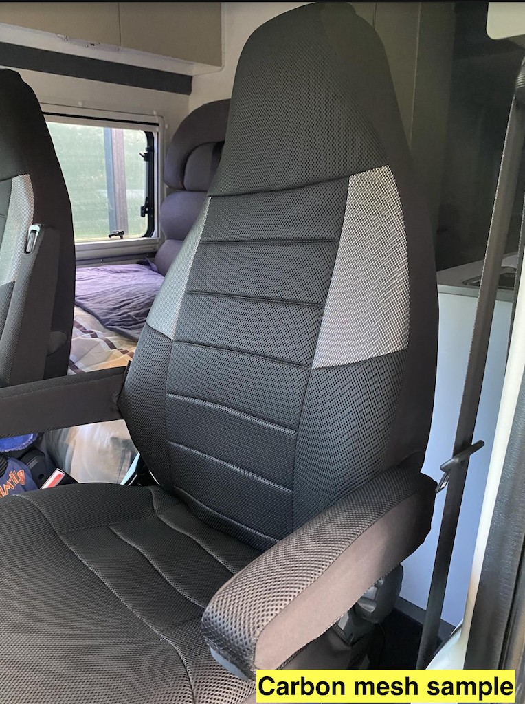 Seat covers fitted to a Mercedes Sprinter