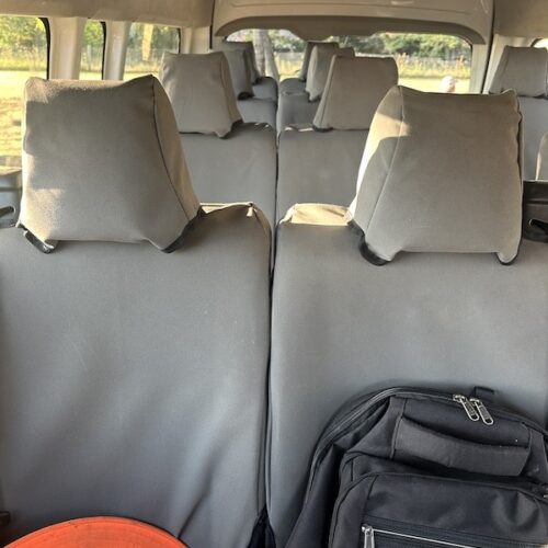 Toyota Hiace seat covers Seat covers fitted to a Toyota Hiace