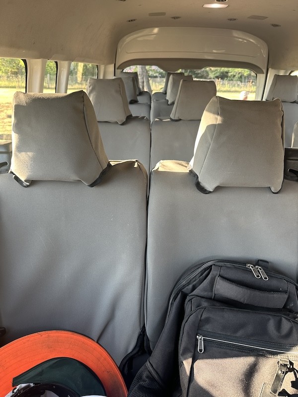 Toyota Hiace seat covers Seat covers fitted to a Toyota Hiace
