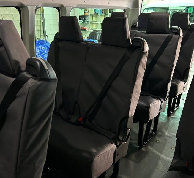 Poly Canvas seat covers fitted to a Toyota Hiace
