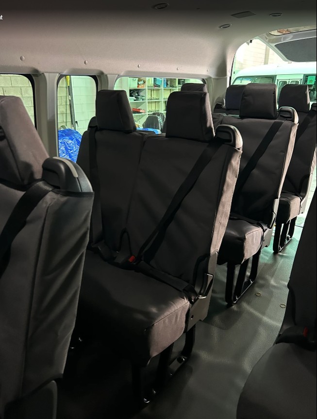 Toyota Hiace Poly Canvas seat covers Poly Canvas seat covers fitted to a Toyota Hiace