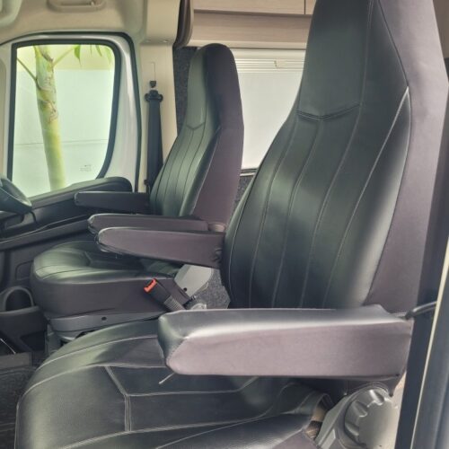 Seat covers fitted to a Fiat Ducato
