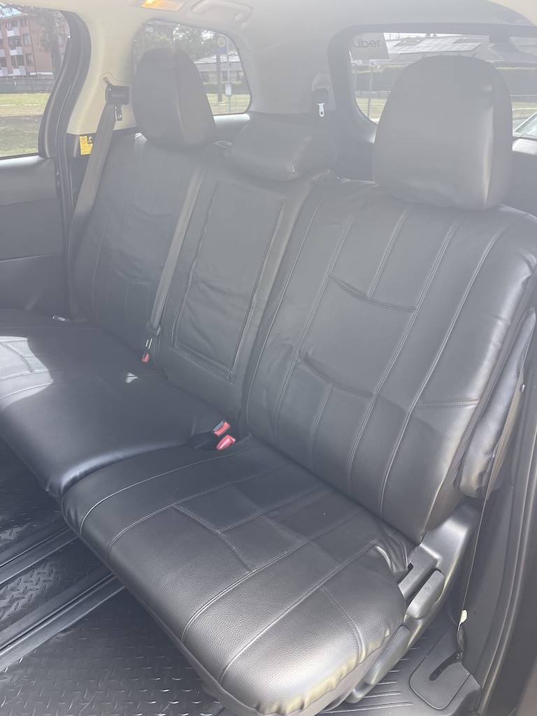 Seat covers fitted to a Toyota Estima