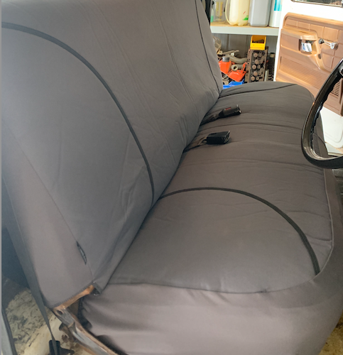 Ford F Series seat covers Seat covers fitted to a Ford F Series