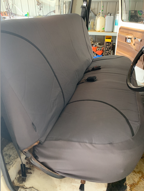 Ford F Series seat covers Seat covers fitted to a Ford F Series