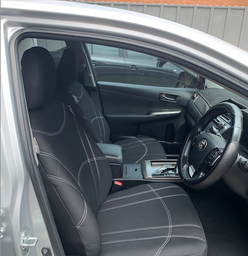 Neoprene seat covers fitted to a Holden Commodore Ute