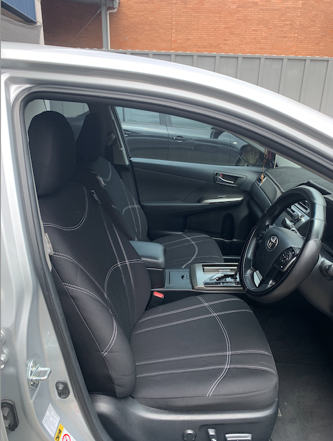 Neoprene seat covers fitted to a Holden Commodore Ute