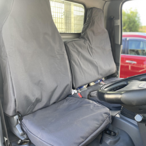 Mitsubishi Fuso Canter Poly Canvas seat covers Poly Canvas seat covers fitted to a Mitsubishi Fuso Canter