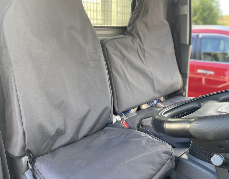 Poly Canvas seat covers fitted to a Mitsubishi Fuso Canter