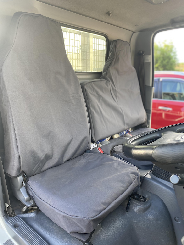 Mitsubishi Fuso Canter Poly Canvas seat covers Poly Canvas seat covers fitted to a Mitsubishi Fuso Canter
