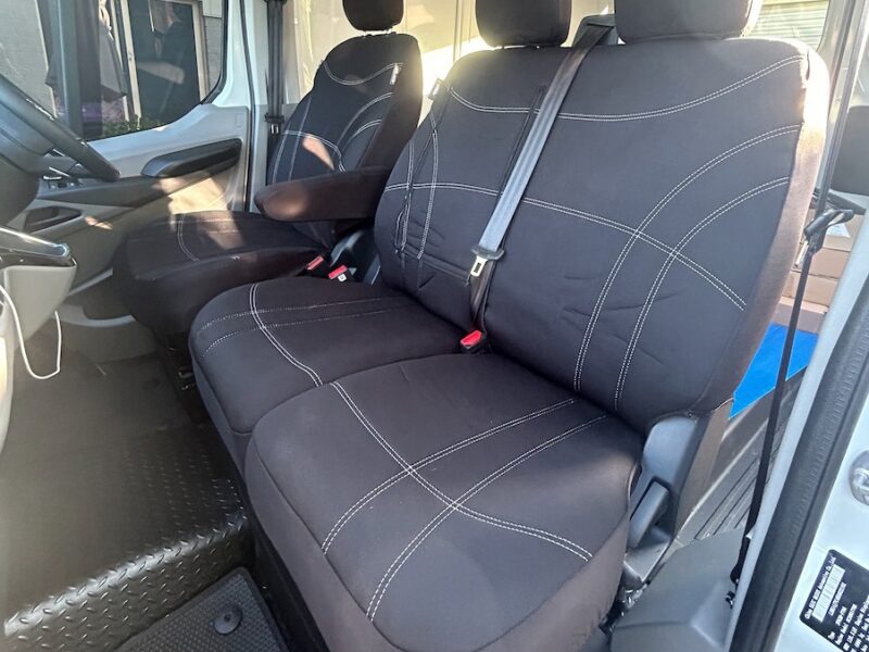 Neoprene seat covers fitted to a LDV Deliver 9