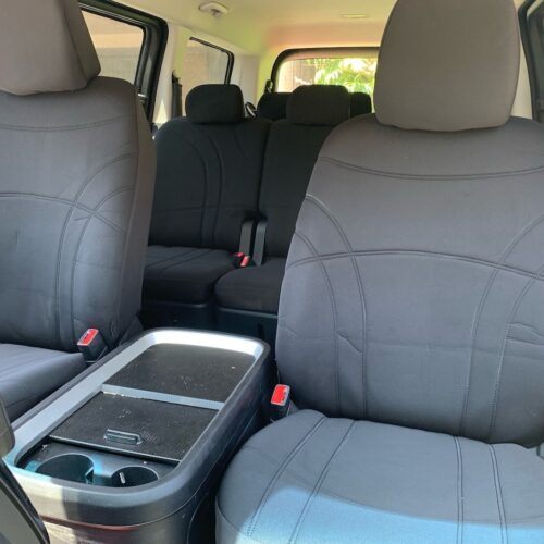 Mitsubishi Outlander Neoprene seat covers Neoprene seat covers fitted to a Mitsubishi Outlander