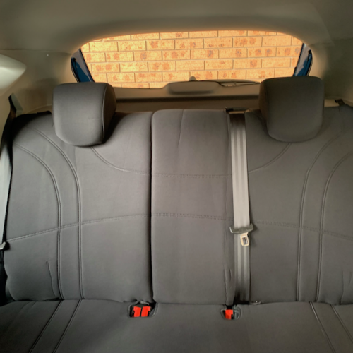 Mitsubishi Outlander Neoprene seat covers Neoprene seat covers fitted to a Mitsubishi Outlander