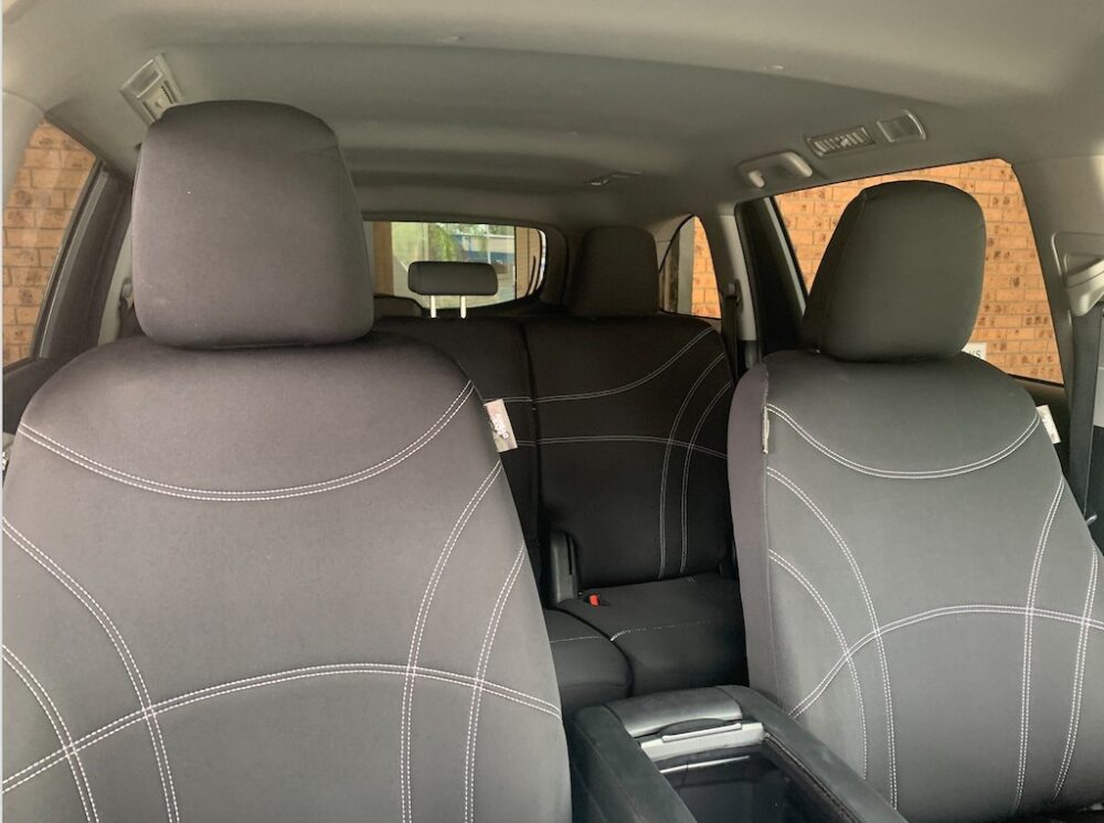 Toyota Hilux Neoprene seat covers Neoprene seat covers fitted to a Toyota Hilux