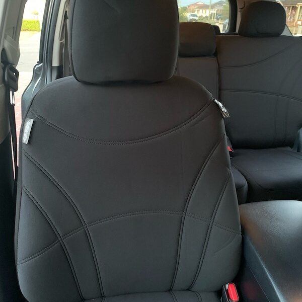 Neoprene seat covers fitted to a Mitsubishi Outlander