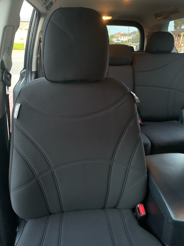 Neoprene seat covers fitted to a Mitsubishi Outlander