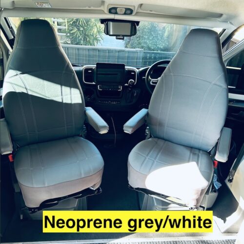 Neoprene seat covers fitted to a Fiat Ducato