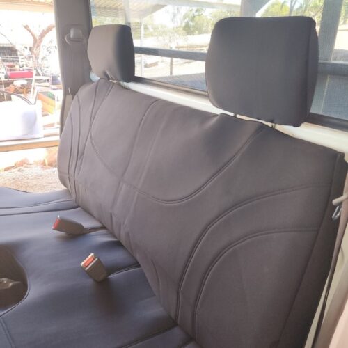 Neoprene seat covers fitted to a Ford Courier