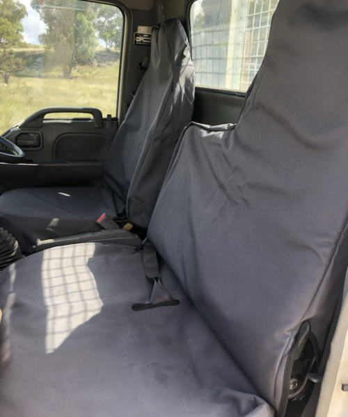 Seat covers fitted to a Isuzu N Series