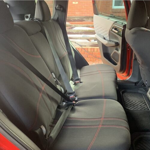 Mitsubishi Outlander Neoprene seat covers Neoprene seat covers fitted to a Mitsubishi Outlander