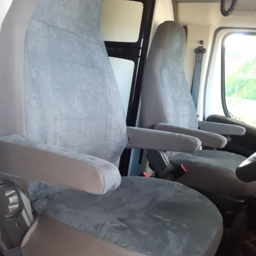 Platinum Velour seat covers fitted to a Fiat Ducato