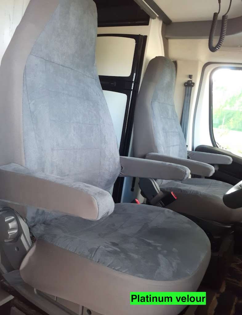 Platinum Velour seat covers fitted to a Fiat Ducato
