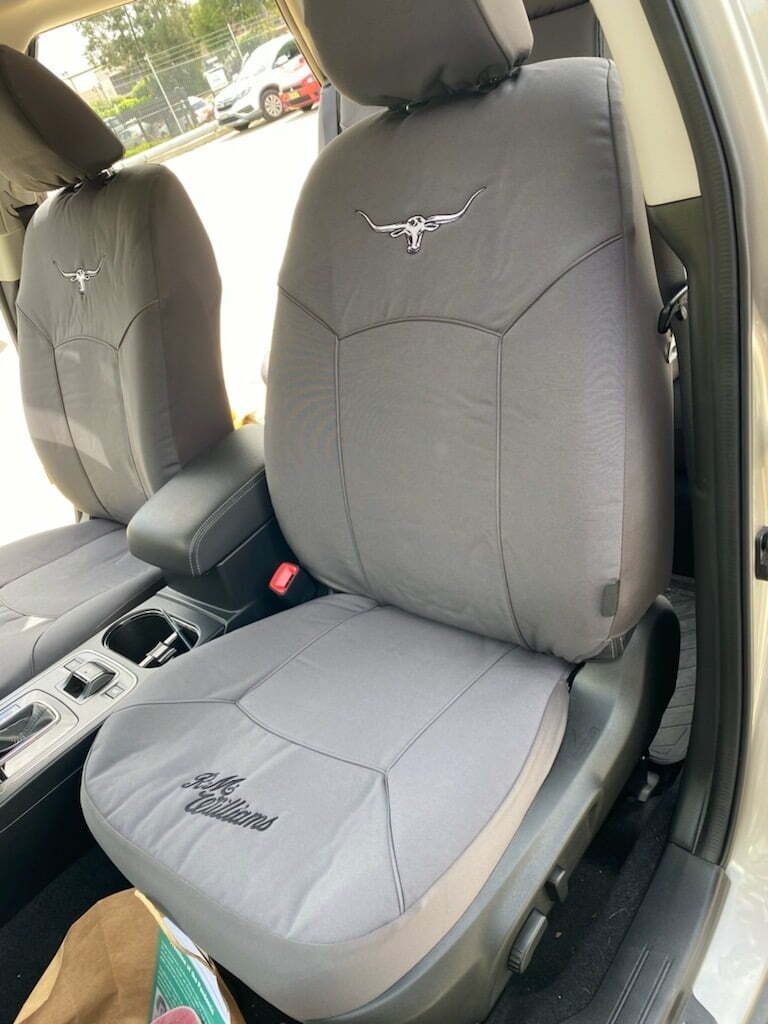 R.M. Williams Canvas seat covers fitted to a Holden Commodore Ute