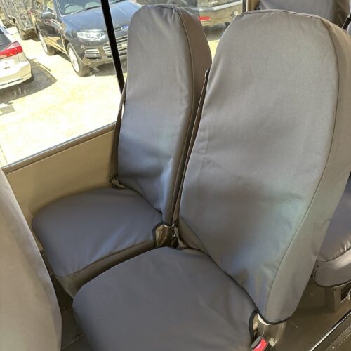 Mitsubishi Fuso Rosa Bus seat covers Seat covers fitted to a Mitsubishi Fuso Rosa Bus