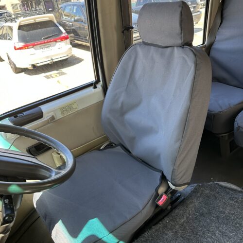 Mitsubishi Fuso Rosa Bus seat covers Seat covers fitted to a Mitsubishi Fuso Rosa Bus
