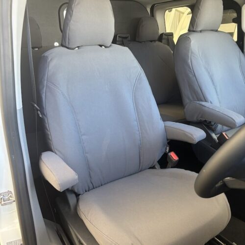 Seat covers fitted to a Fiat Ducato