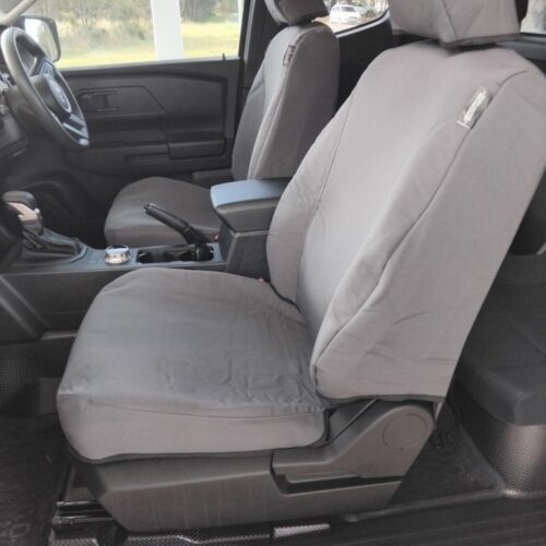 Mitsubishi Triton Super Tough Canvas seat covers Super Tough Canvas seat covers fitted to a Mitsubishi Triton