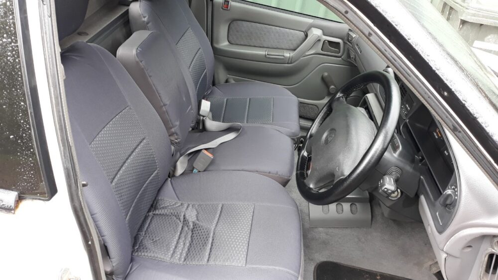 Waterproof Jacquard seat covers fitted to a Ford Falcon