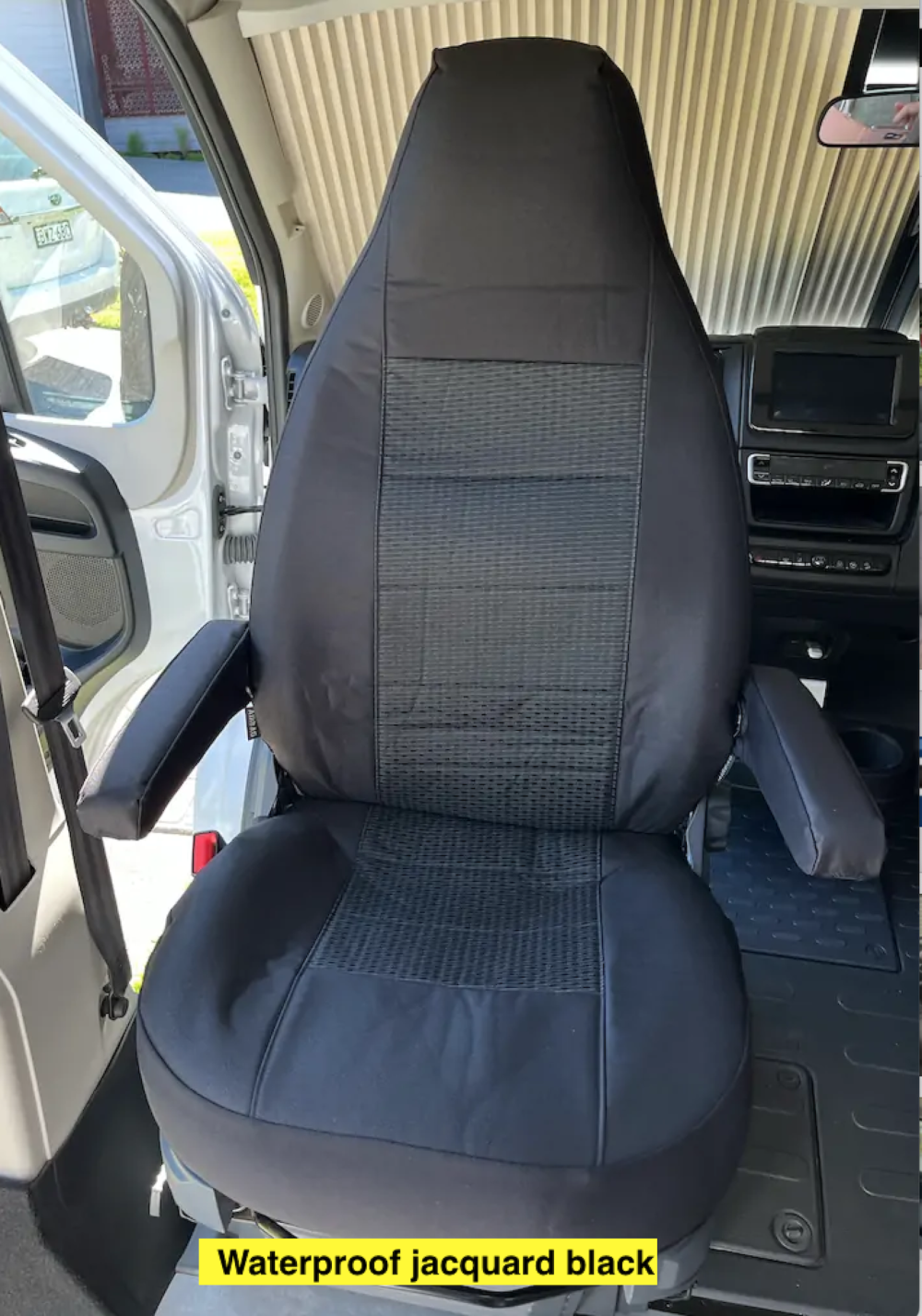 Waterproof Jacquard seat covers fitted to a Fiat Ducato
