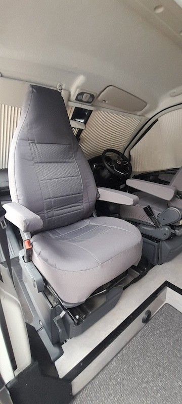 Waterproof Jacquard seat covers fitted to a Fiat Ducato