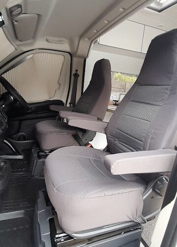 Waterproof Jacquard seat covers fitted to a Fiat Ducato