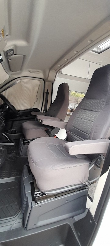 Waterproof Jacquard seat covers fitted to a Fiat Ducato