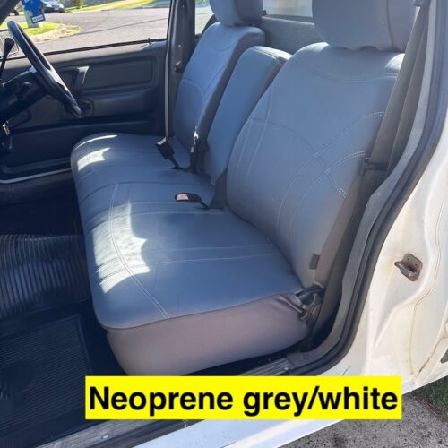 Neoprene seat covers fitted to a Ford Falcon