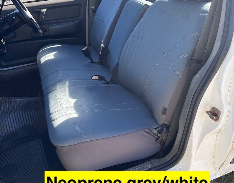 Neoprene seat covers fitted to a Ford Falcon